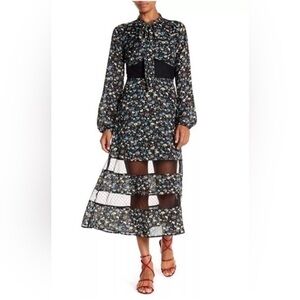 NSR Black Floral Long Sleeve Maxi Dress – Effortlessly Elegant & NWT 🌿✨